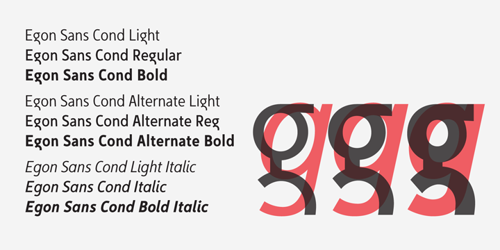 Example font Egon Sans Condensed #2